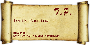 Tomik Paulina névjegykártya